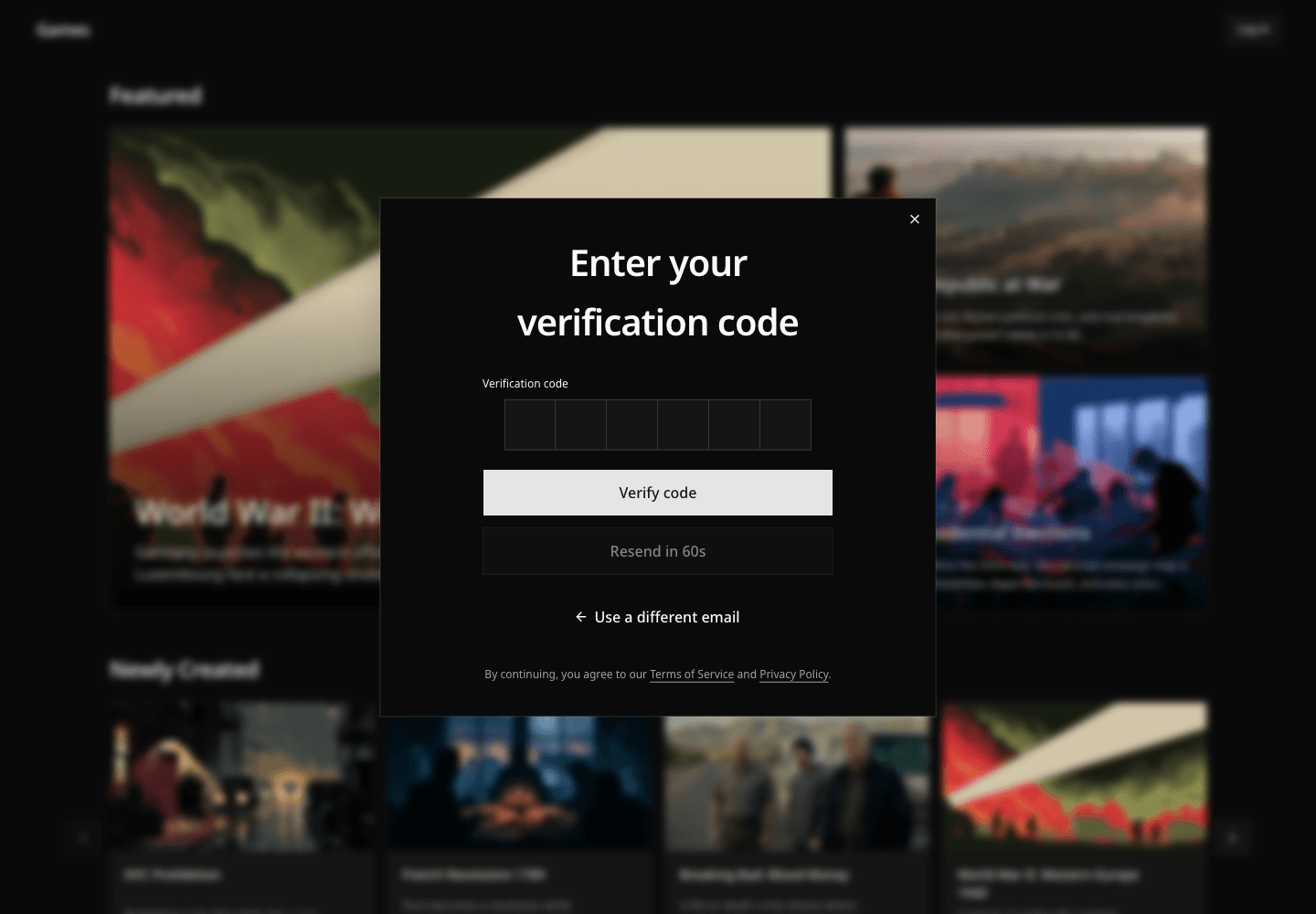 Davia verification code dialog