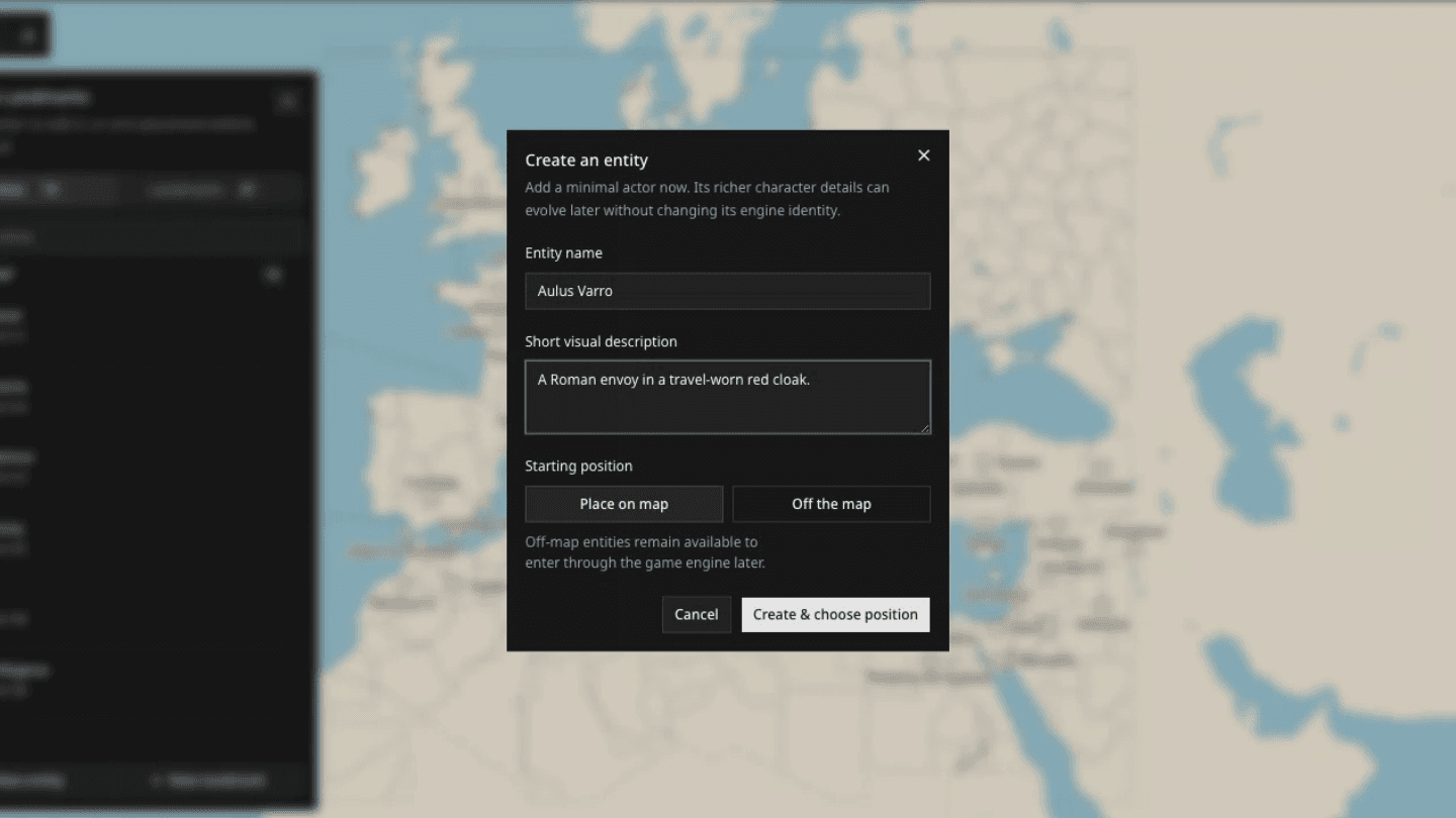 Creating a new entity and placing it on the game map